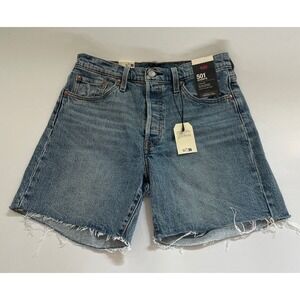 Levi's Premium 501 Mid Thigh Jean Shorts Womens Size 29 Light Wash Denim Y2K 90s